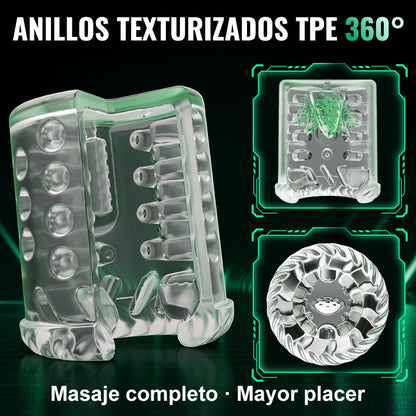 Heaven - Masturbador Automático 5 en 1 Rotación Empuje Succión Vibración Licking Stroker