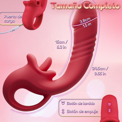 Posy – Vibrador Clitoriano Upgrade 2.0 con Función de Lamer y Estimulación del Punto G para Parejas