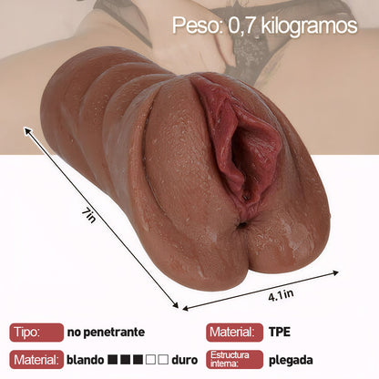 【Versand am 24. März】Vagina de bolsillo realista, material suave y duradero, vagina texturizada realista y ano estrecho, agujeros 2 en 1