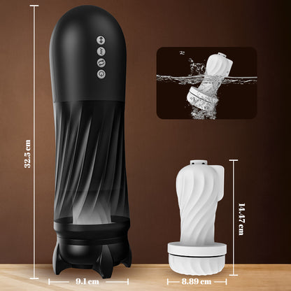 【Envío gratis】Taza de avión cohete, rotación de 3 frecuencias, vibración de 5 frecuencias + telescópica, calentada