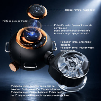 【Oferta relámpago: 30% DTO】Hazel - Wearable Male Masturbator 3-in-1 9 Thrusting Rotating Vibrating Sex Toy for Men Silicone Sleeve