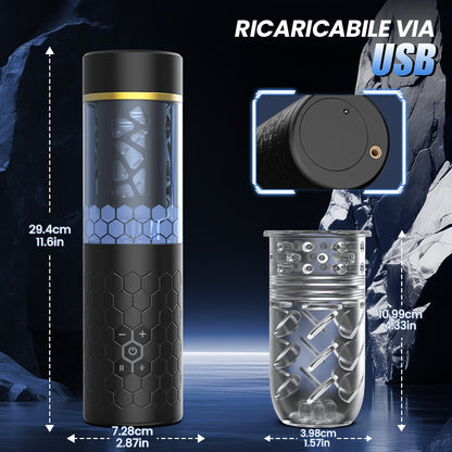 Copo masturbador elétrico giratório 6 frequências 3 velocidades DAOKE