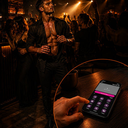 Hugo - Masajeador de próstata portátil con movimientos de empuje, correas y doble control mediante APP y mando a distancia