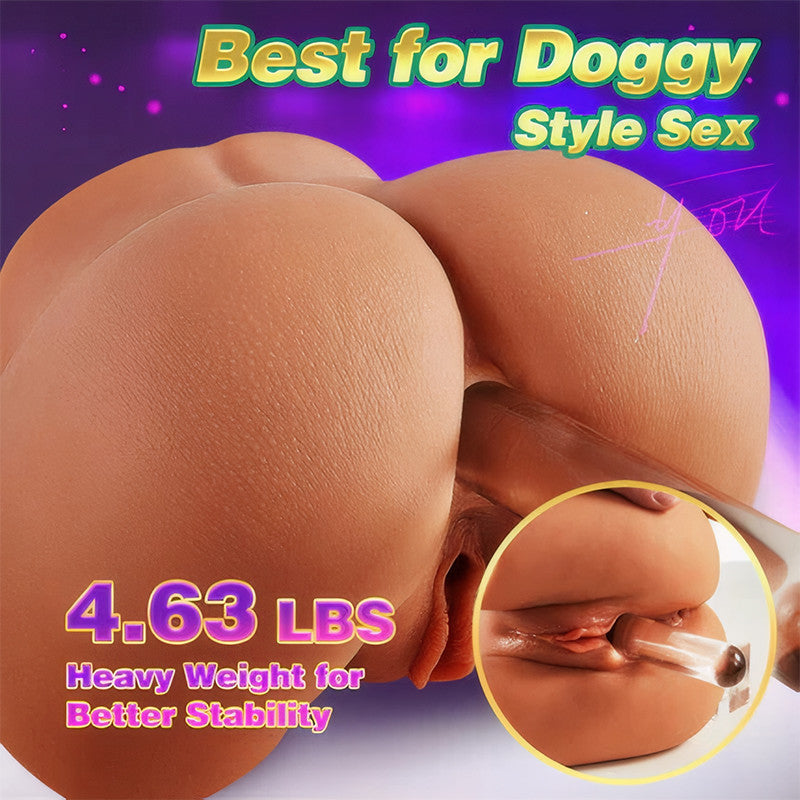 【QUENTE】 Jessi Masturbador 3D Realista Vagina e Ânus Estrutura Marrom 2,1KG YAYOU