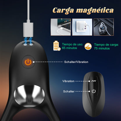 Ace - Anillo vibrador y funda 2 EN 1 para el pene