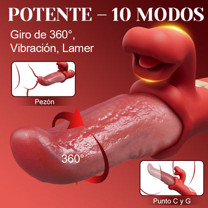 Vesper - Vibrador de lengua profunda para placer prolongado con 10 movimientos ondulatorios