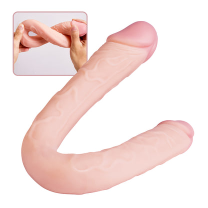 Dildo sexual multifuncional de duas cabeças