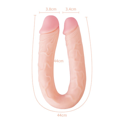 Dildo sexual multifuncional de duas cabeças