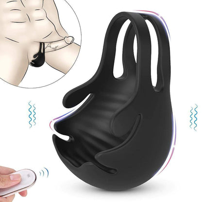 Anillos para el pene incluyendo los testículos 9 vibraciones S-Hand