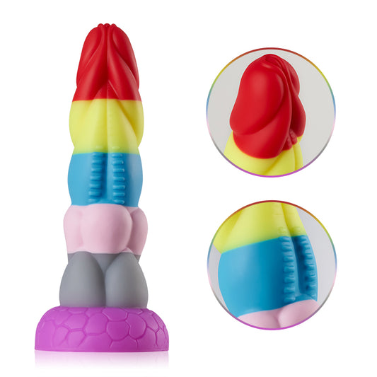 Large Rainbow Dildo with Suction Cup