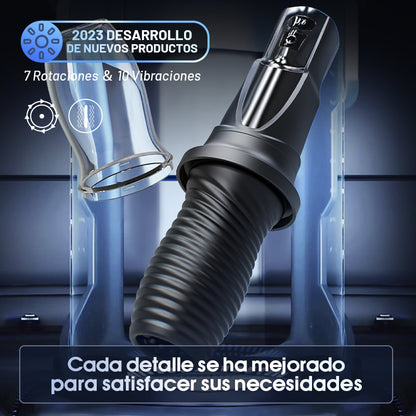 【Nuevo】Hurricane 7 Rotación 10 Vibración Copa de masturbación antipolvo extraíble